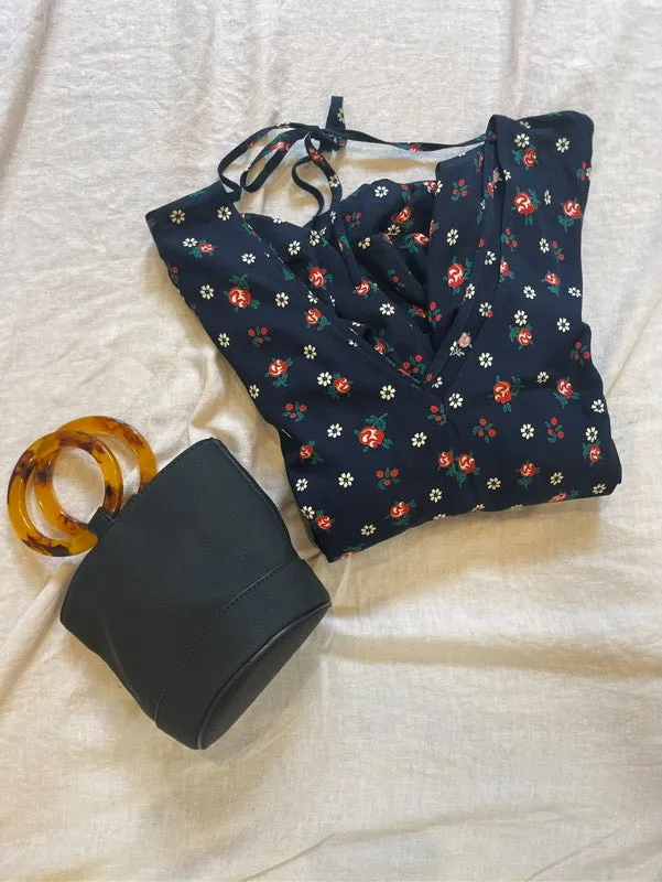 Zoe Black Floral Dress sold by All the Wild Roses