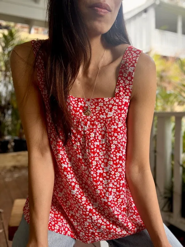 Cecile Red Reversible Camisole sold by All the Wild Roses