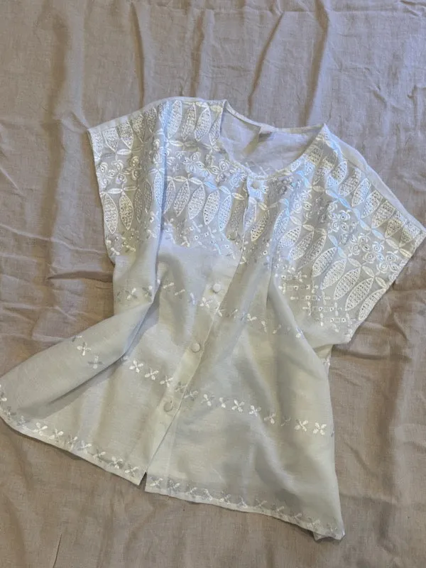 Vintage White Cotton Shirt sold by All the Wild Roses product image thumbnail 2