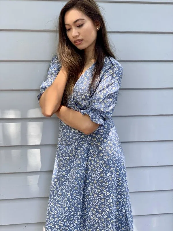 Lia Black Floral Cotton Wrap Dress sold by All the Wild Roses product image thumbnail 5