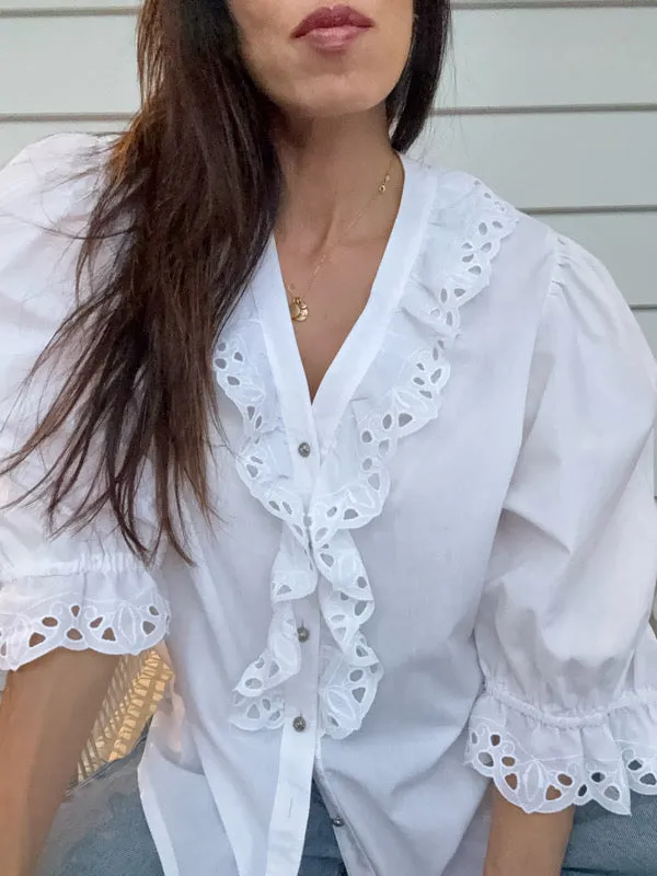 Vintage Cotton Lace Embroidered Blouse made by All the Wild Roses
