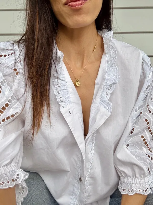 VIntage Cotton Lace Embroidered Blouse sold by All the Wild Roses product image thumbnail 2