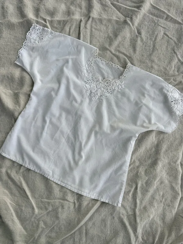Vintage White Embroidered Cotton Shirt – No.6 sold by All the Wild Roses product image thumbnail 5