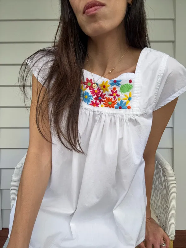 Vintage White Embroidered Cotton Shirt – No. 2 sold by All the Wild Roses product image thumbnail 3