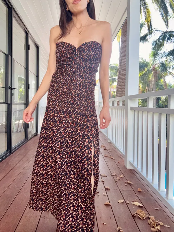 Floral Smocked Strapless Maxi Dress sold by All the Wild Roses product image thumbnail 2