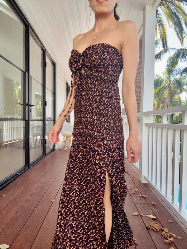 Floral Smocked Strapless Maxi Dress sold by All the Wild Roses product image thumbnail 4