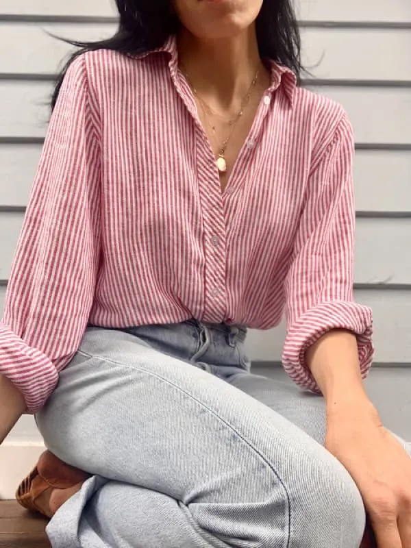 Birkin Linen Stripe Shirt sold by All the Wild Roses