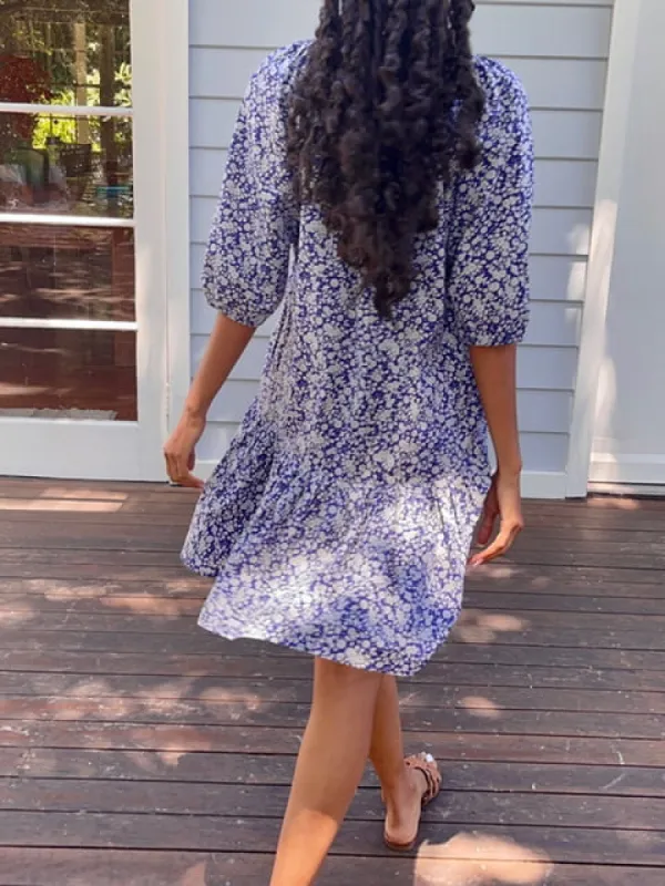 Paloma Indigo Cotton Dress sold by All the Wild Roses