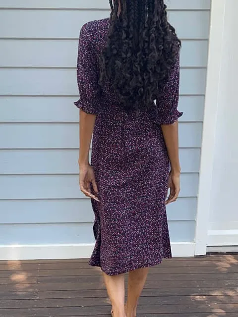 Lia Midnight Floral Wrap Dress sold by All the Wild Roses product image thumbnail 4