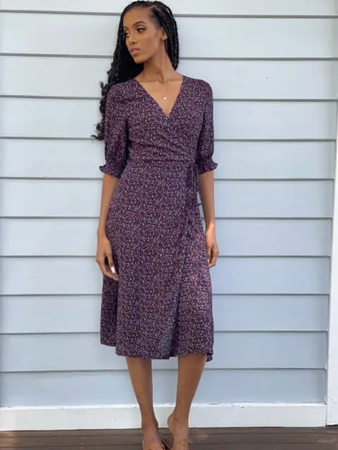 Lia Midnight Floral Wrap Dress sold by All the Wild Roses product image thumbnail 2