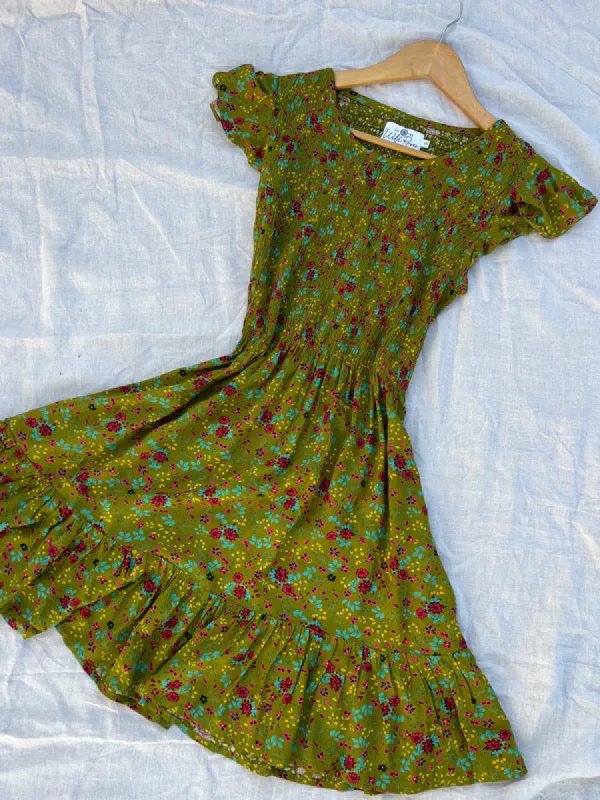 Bridie Green Floral Short Dress sold by All the Wild Roses