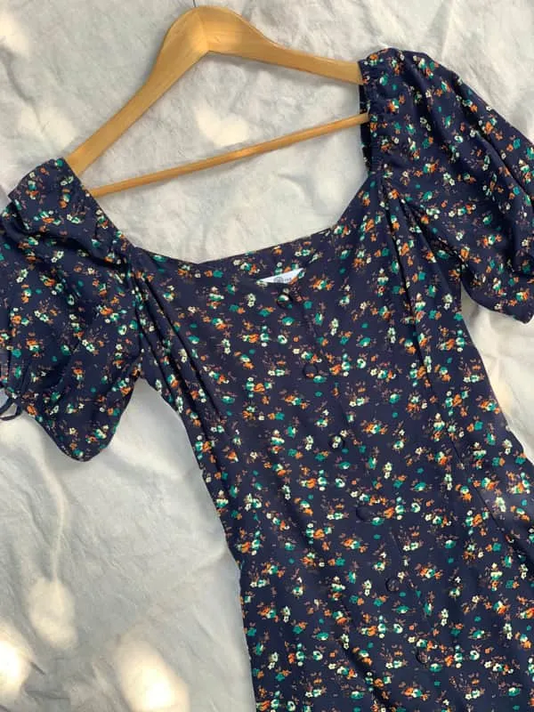 Amaya Black Vintage Floral Dress sold by All the Wild Roses