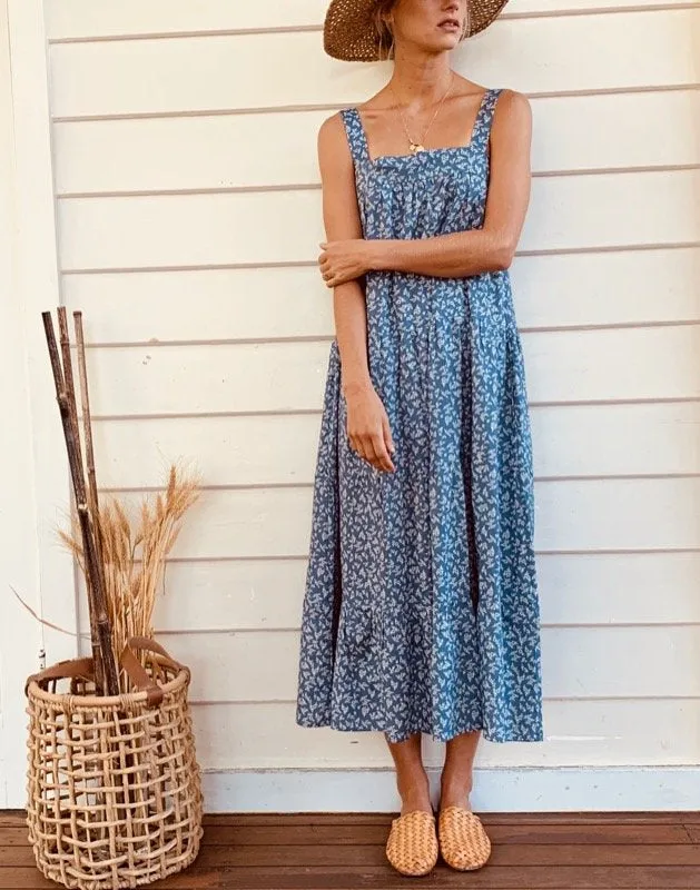 Arabella Vintage Indigo Floral Dress sold by All the Wild Roses product image thumbnail 3