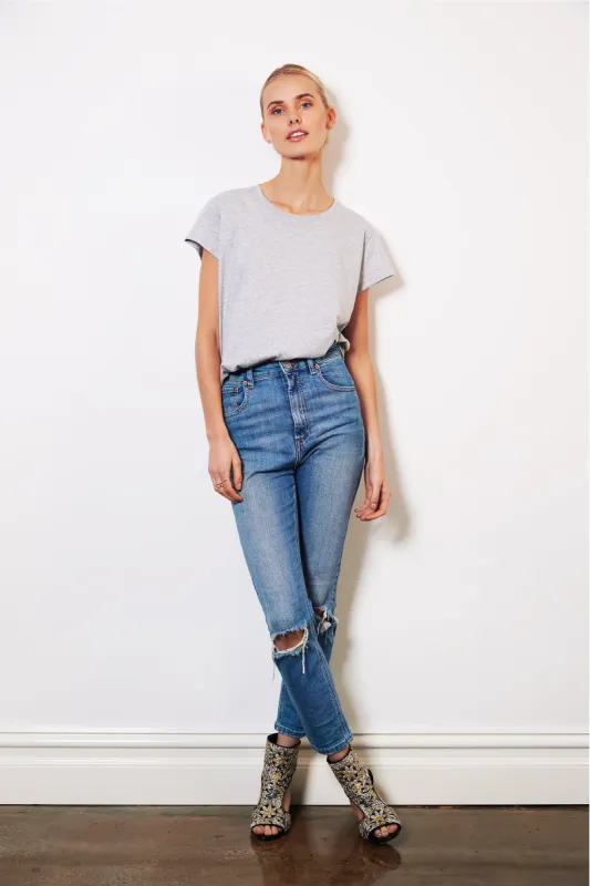 Crew Tee | marle grey sold by Bon Label