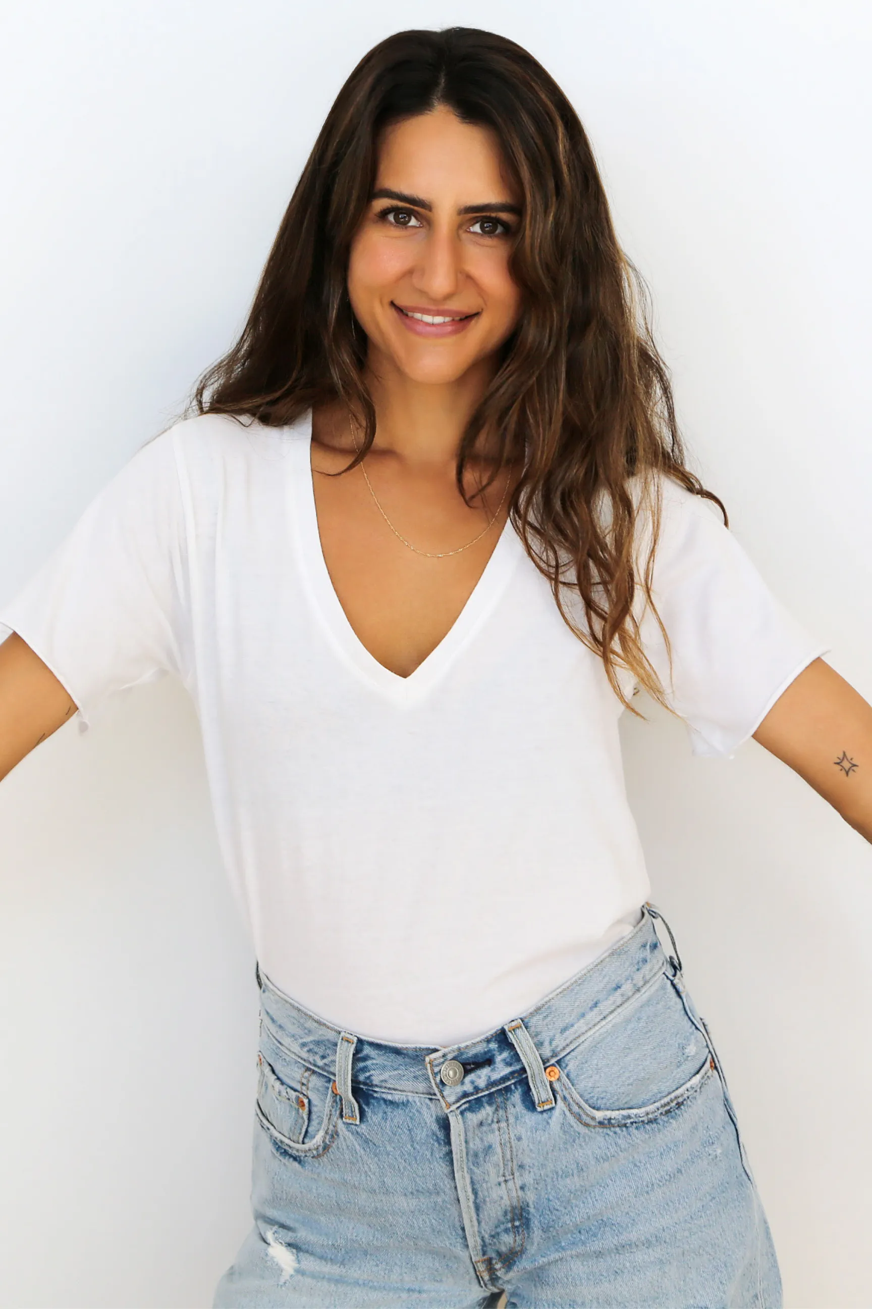 Deep V Tee | white sold by Bon Label product image thumbnail 5