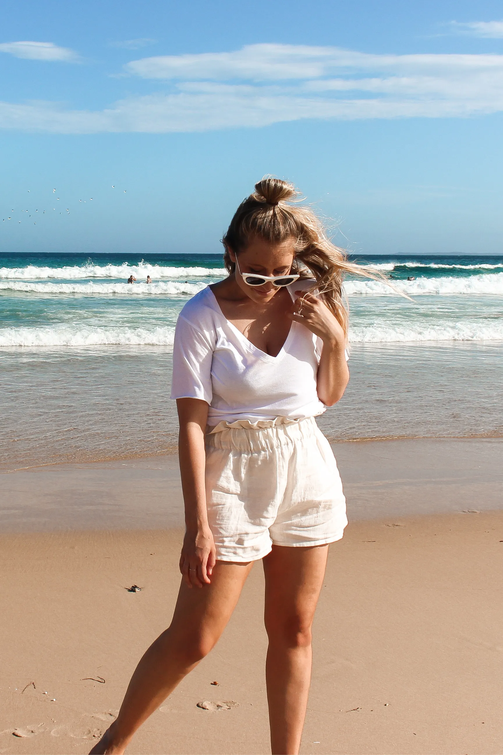 Deep V Tee | white sold by Bon Label product image thumbnail 3