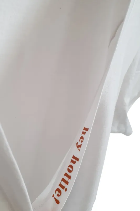 Hey Hottie! Deep V  |  white sold by Bon Label