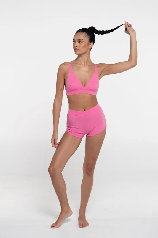 Miami Brief + Miami Crop Matching Set - Pink - BUNDLE AND SAVE sold by nat v basics