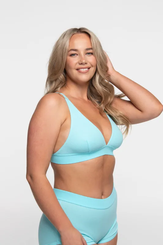 Miami Brief + Miami Crop Matching Set - Aqua - BUNDLE AND SAVE sold by nat v basics