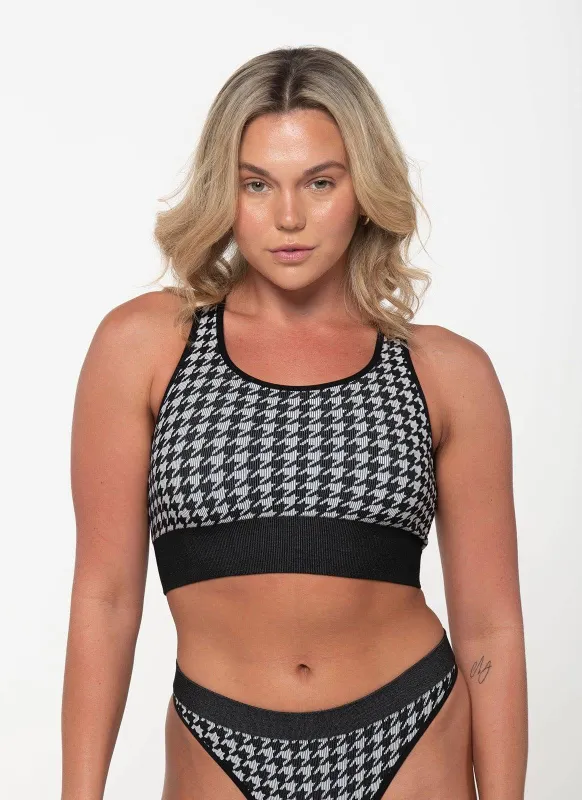 PowerPlay Racer Crop - Houndstooth sold by nat v basics