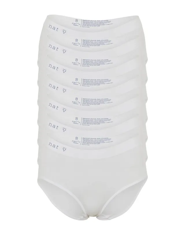 CLASSIC BRIEF 7 PACK - WHITE made by nat v basics