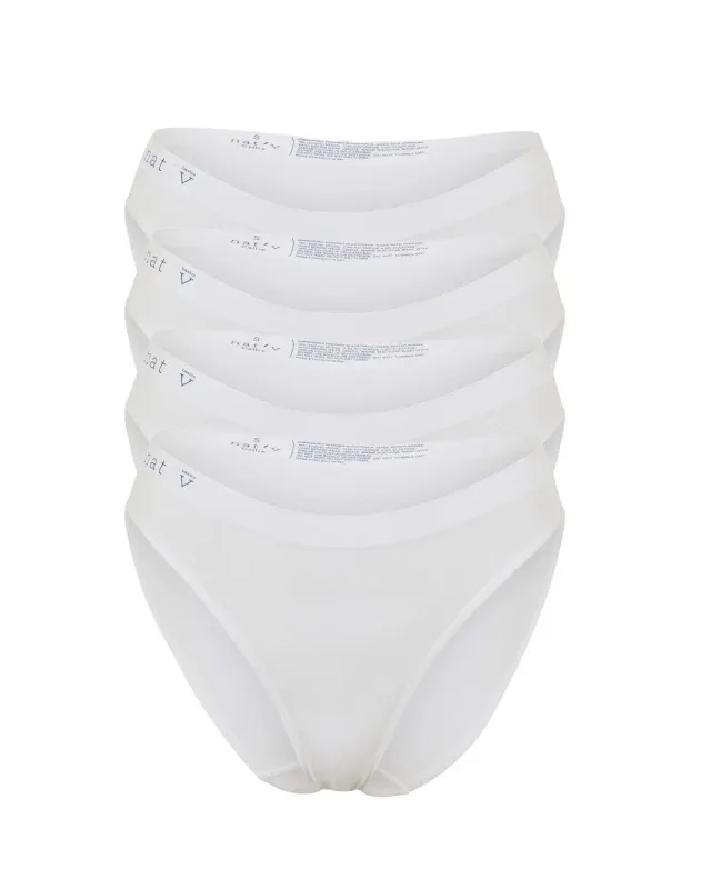 CALLIE BRIEF 4 PACK - WHITE made by nat v basics