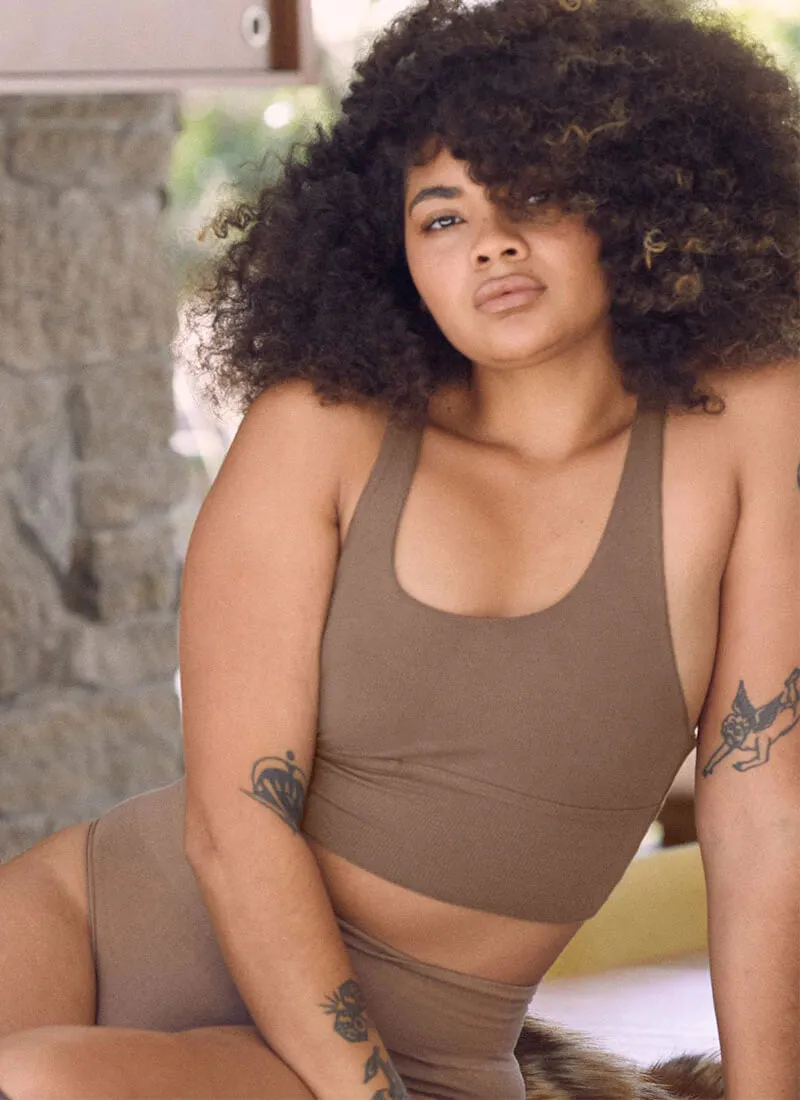 ChiChi Crop Modal Ribbed Racerback Bralette - Bronze sold by nat v basics product image thumbnail 2