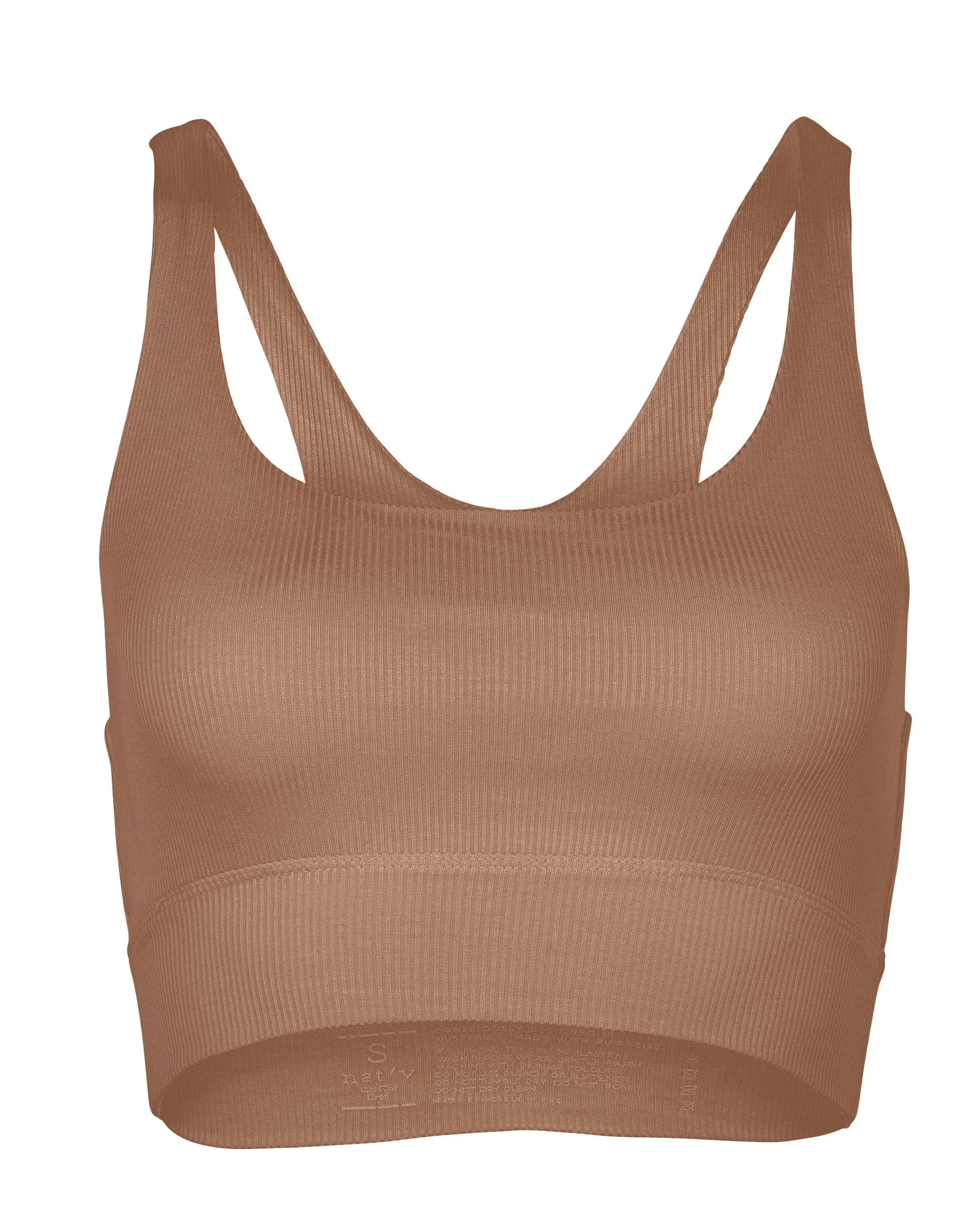 ChiChi Crop Modal Ribbed Racerback Bralette - Bronze sold by nat v basics product image thumbnail 3