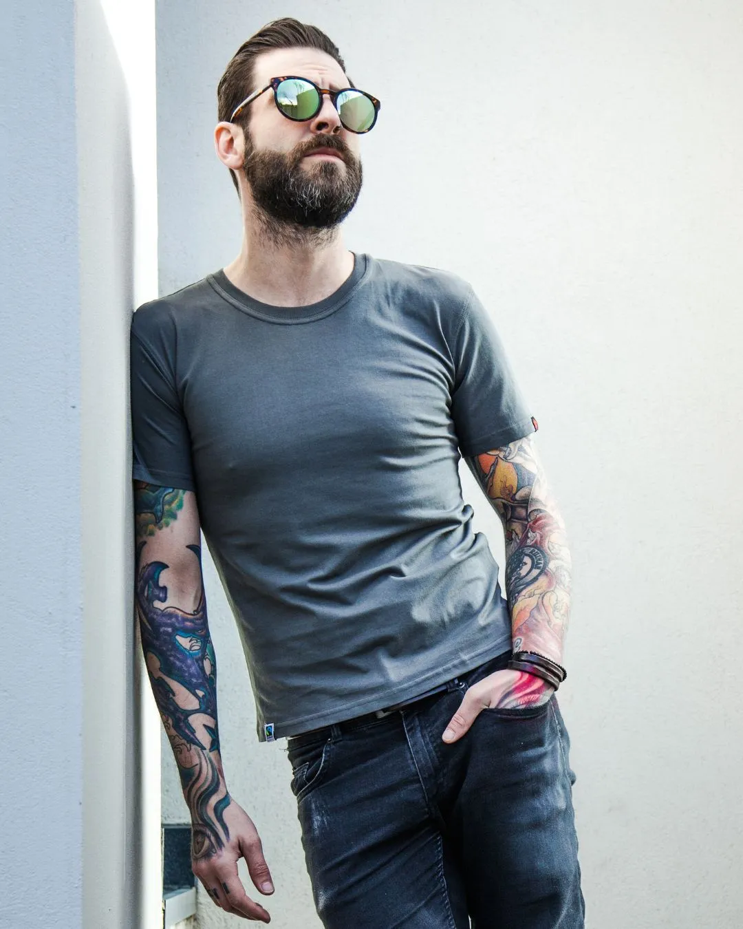 Round Neck T-shirt, Unisex Charcoal sold by Etiko product image thumbnail 4