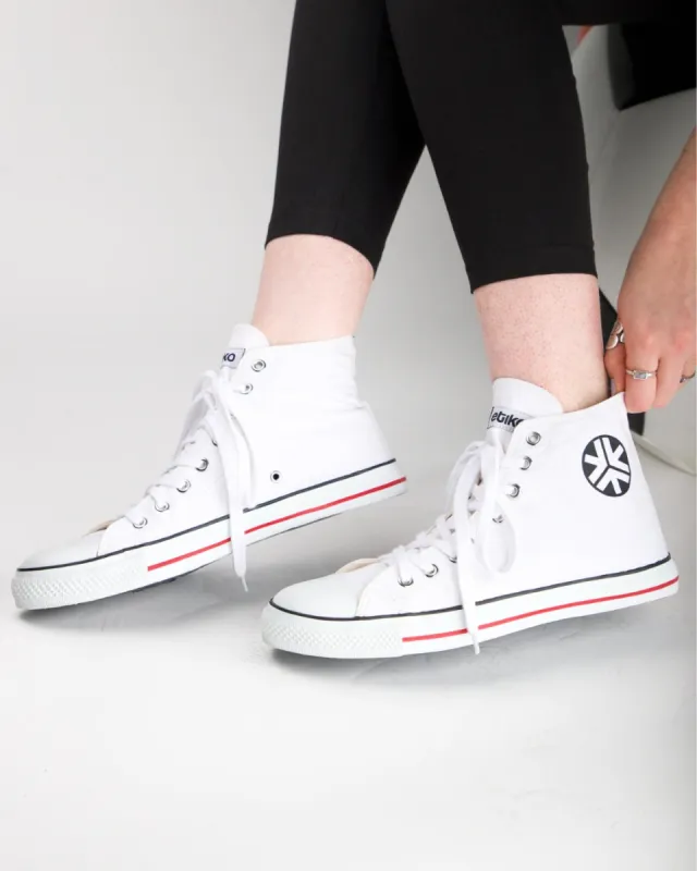 High Top Sneakers, White Stripe sold by Etiko