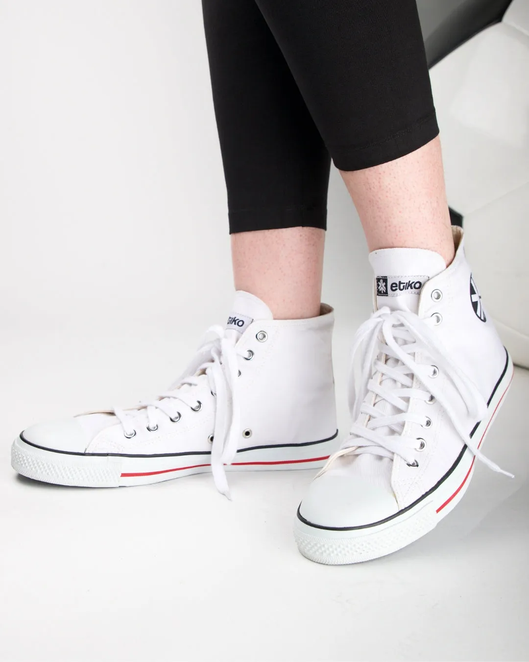 High Top Sneakers, White Stripe sold by Etiko product image thumbnail 2