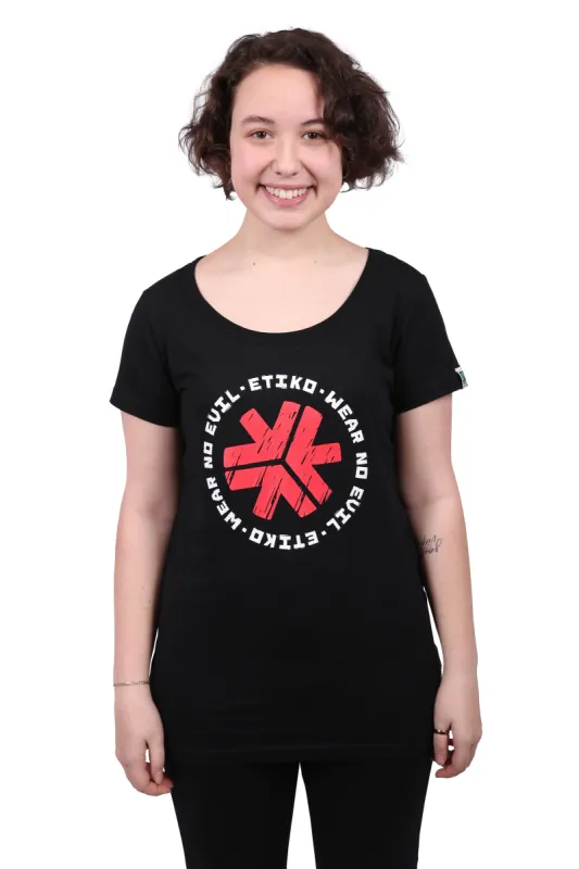 Wear No Evil 1.0 Printed T-shirt, Womens Black sold by Etiko