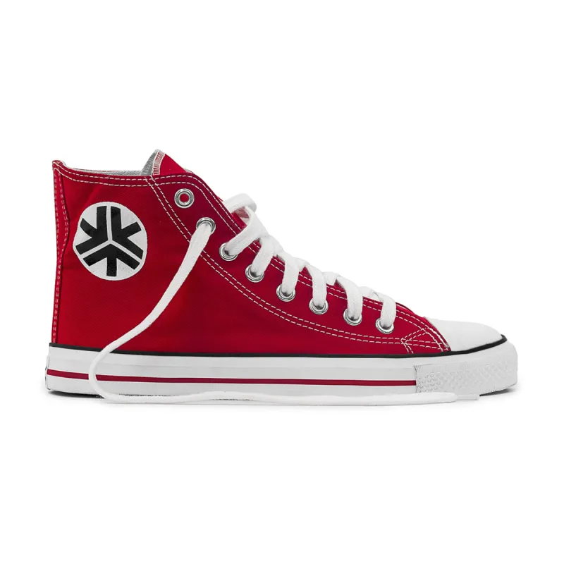 High Top Sneakers, Red & White sold by Etiko