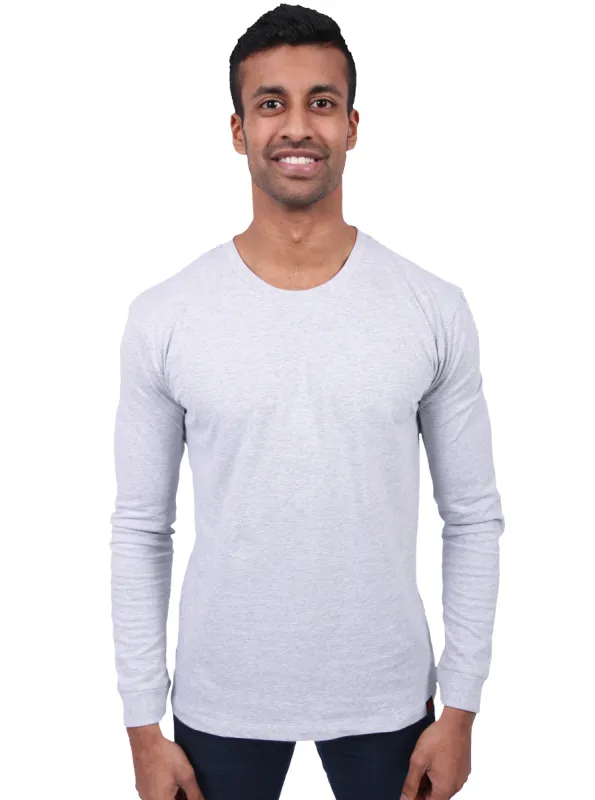 Long Sleeve T-shirt, Unisex Grey Marle sold by Etiko