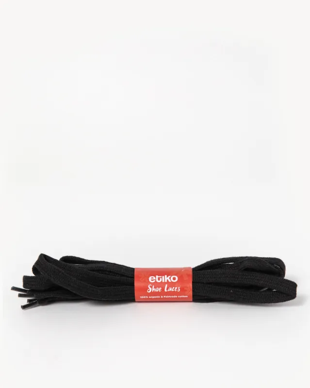 Laces, High Top Black (180 cm) sold by Etiko