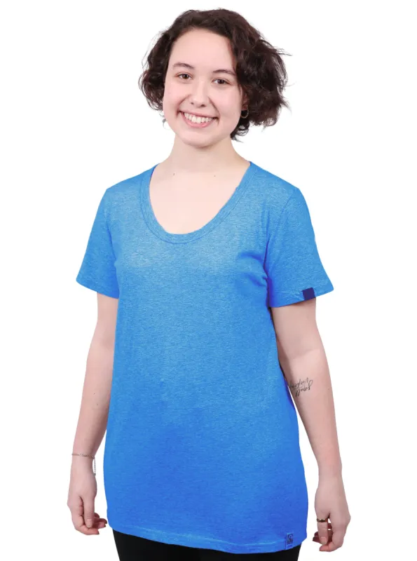 Round Neck T-shirt, Womens Blue Marle sold by Etiko