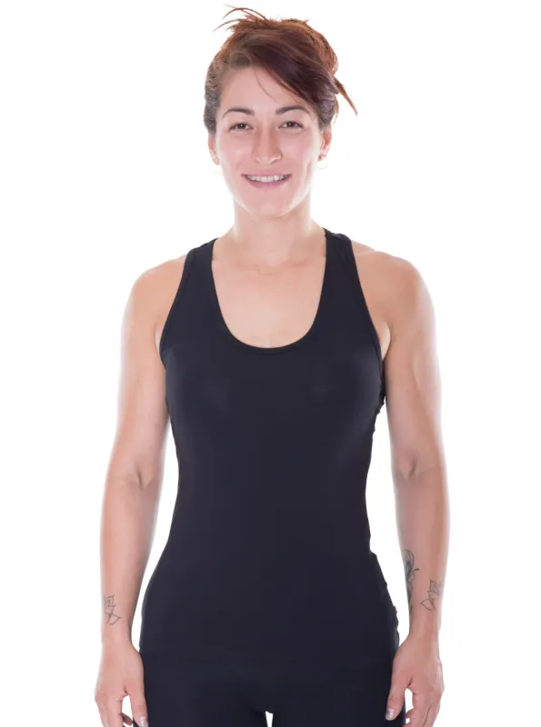 Racerback Singlet, Women's Black sold by Etiko