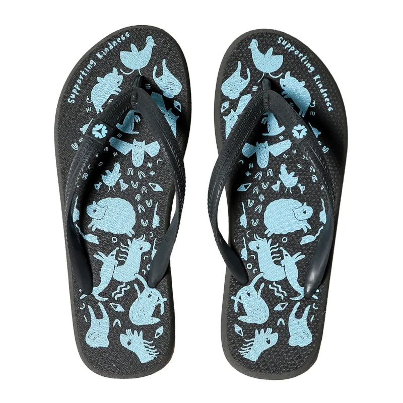 Natural Rubber Thongs, Charcoal, Edgars Mission sold by Etiko