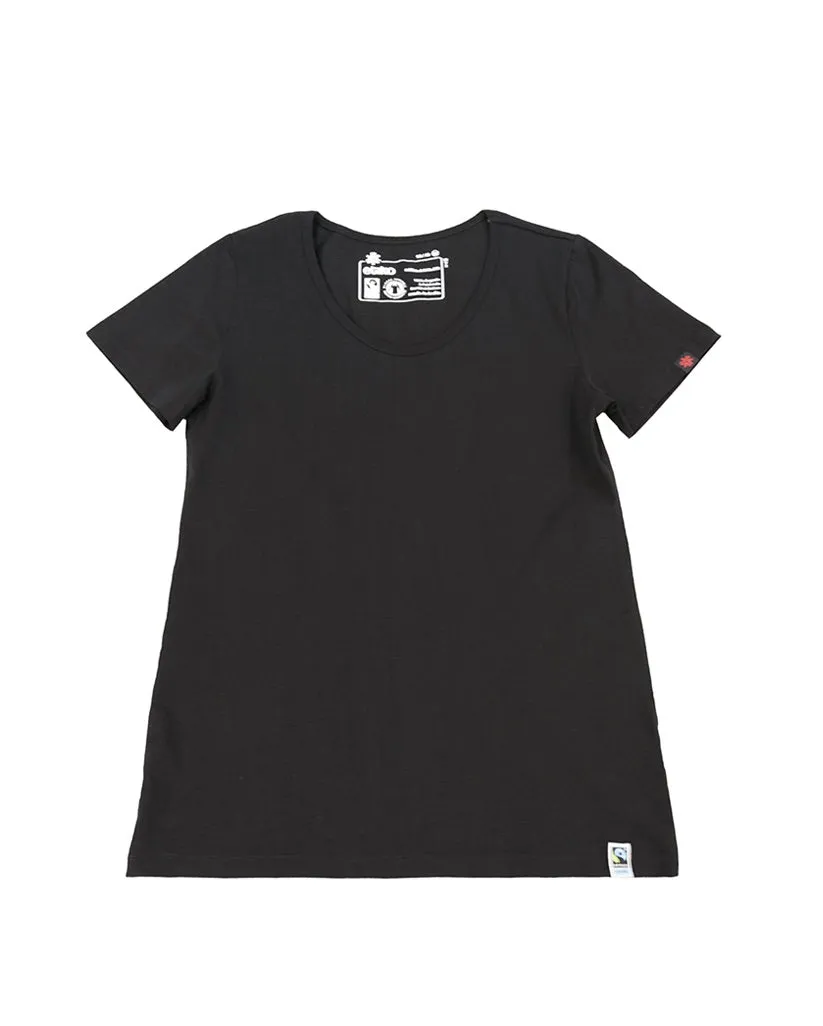 ROUND NECK T-SHIRT, WOMENS BLACK (3 Pack) sold by Etiko product image thumbnail 4