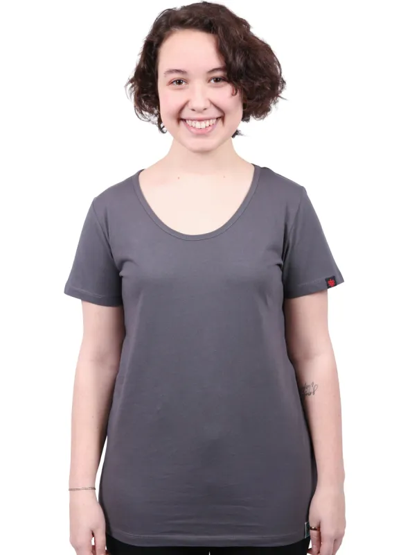 Round Neck T-shirt, Womens Charcoal sold by Etiko