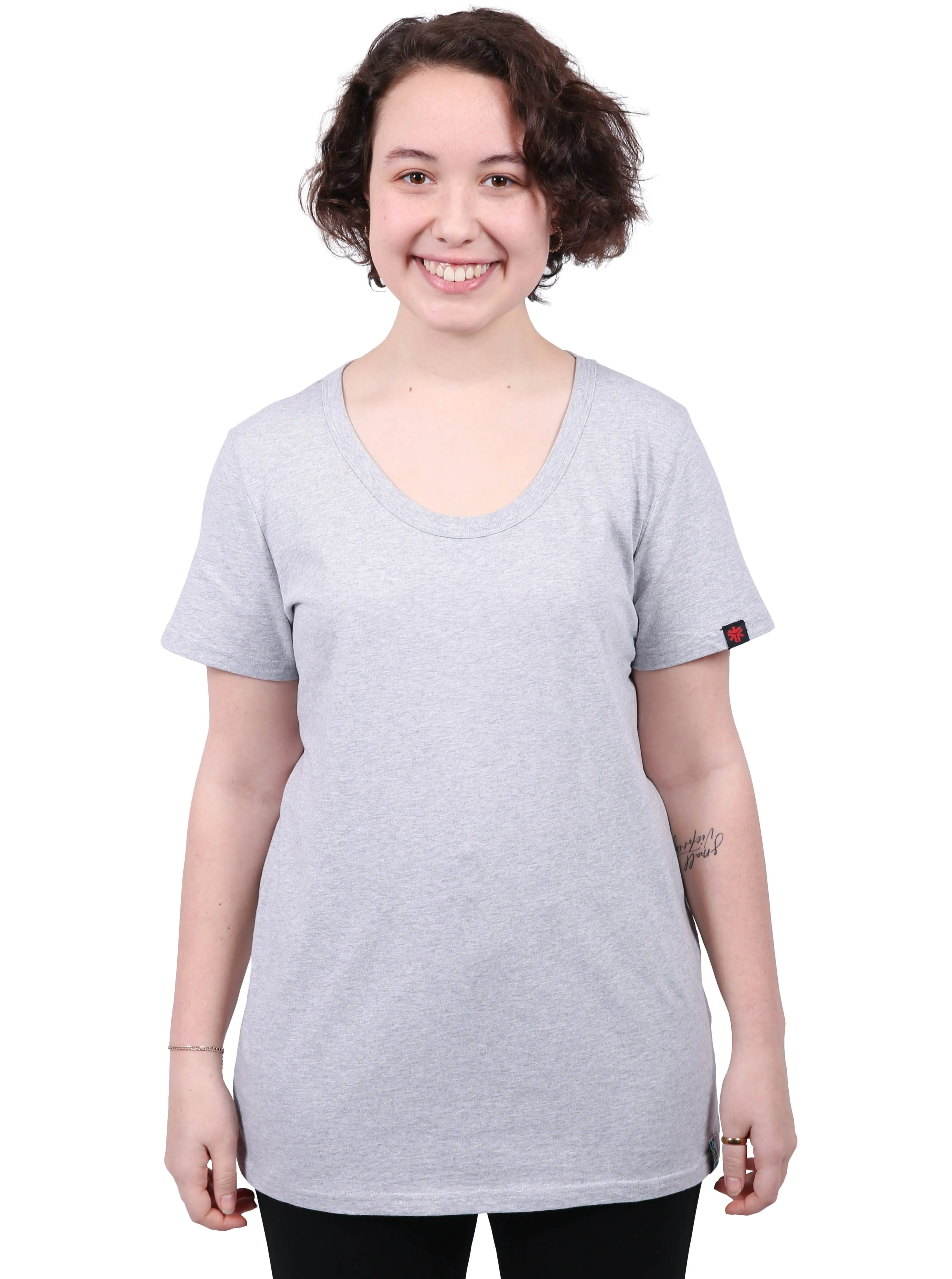 Round Neck T-shirt, Womens Grey Marle sold by Etiko