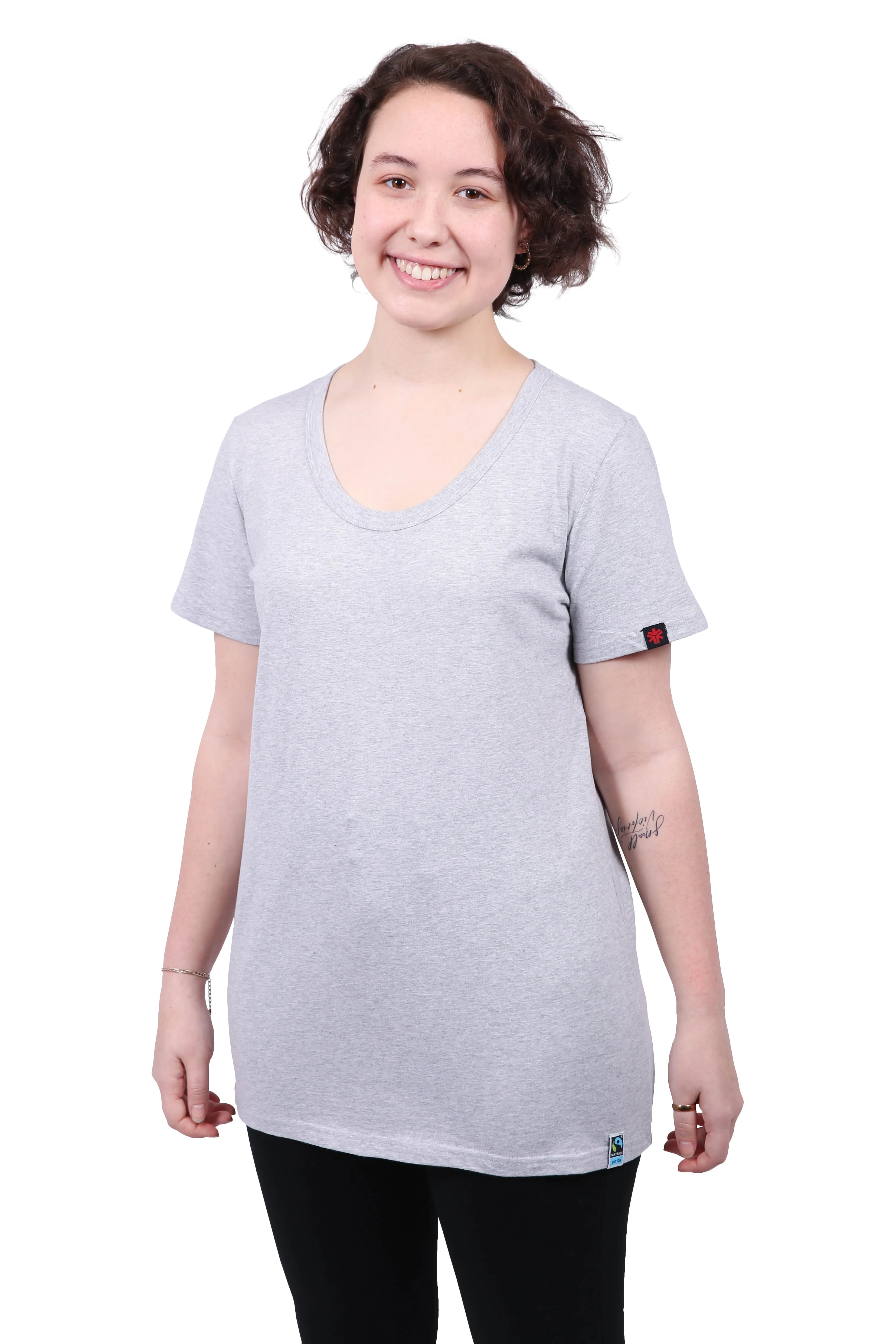 Round Neck T-shirt, Womens Grey Marle sold by Etiko product image thumbnail 2
