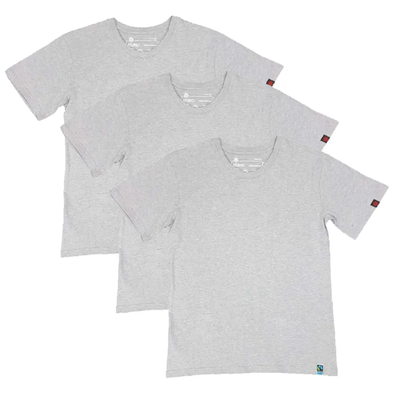 ROUND NECK T-SHIRT, UNISEX GREY MARLE (3 pack) sold by Etiko