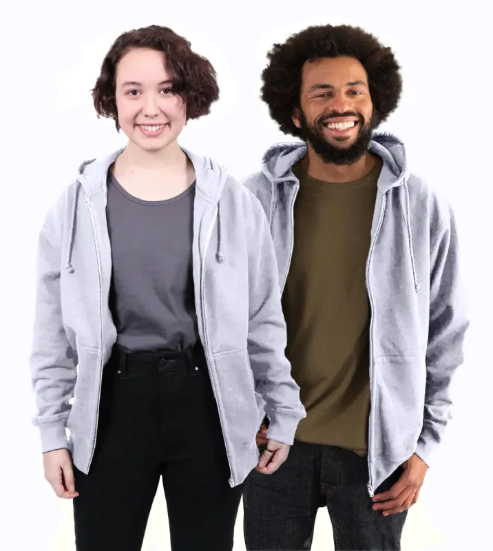 Zipped Hoodie, Unisex Grey sold by Etiko