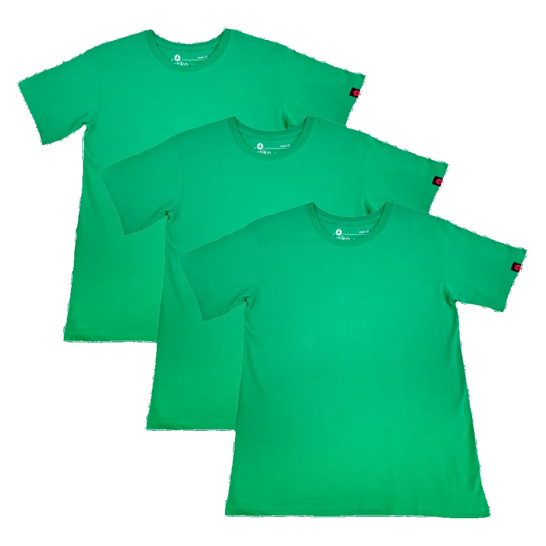 ROUND NECK T-SHIRT, UNISEX GREEN (3 pack) sold by Etiko