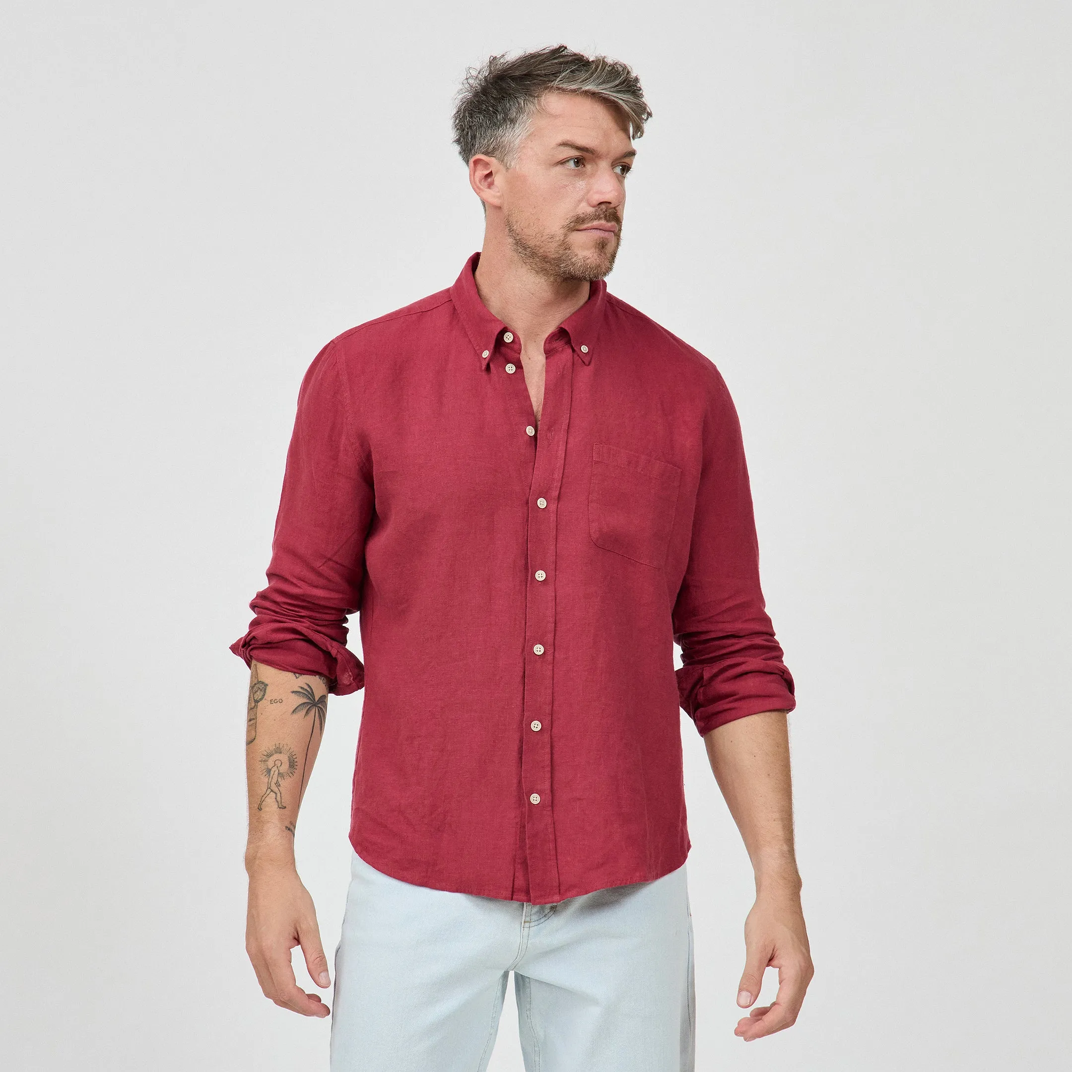 Men's Linen Shirt sold by Citizen Wolf product image thumbnail 3