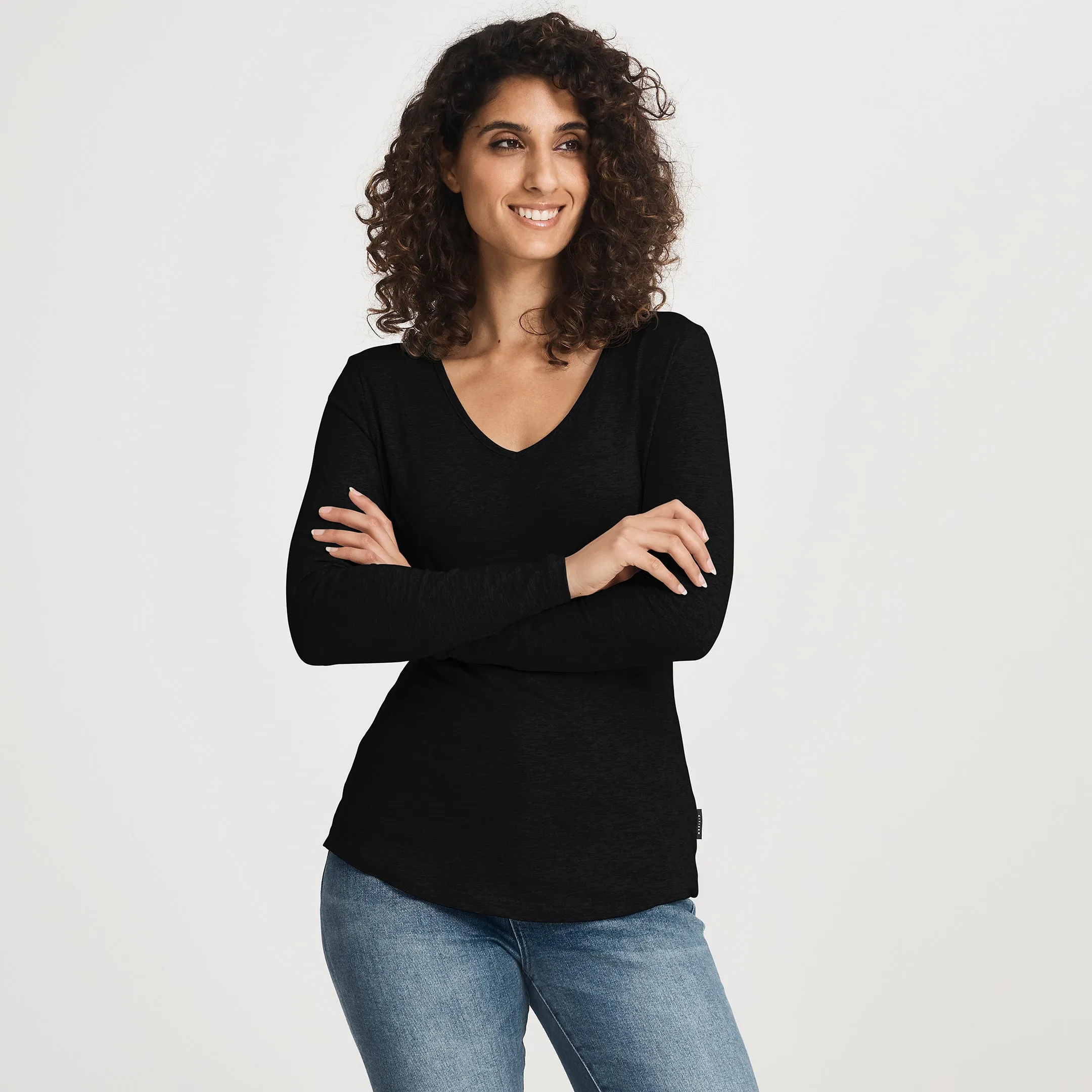 Cotton LS V-Neck Tee sold by Citizen Wolf product image thumbnail 5