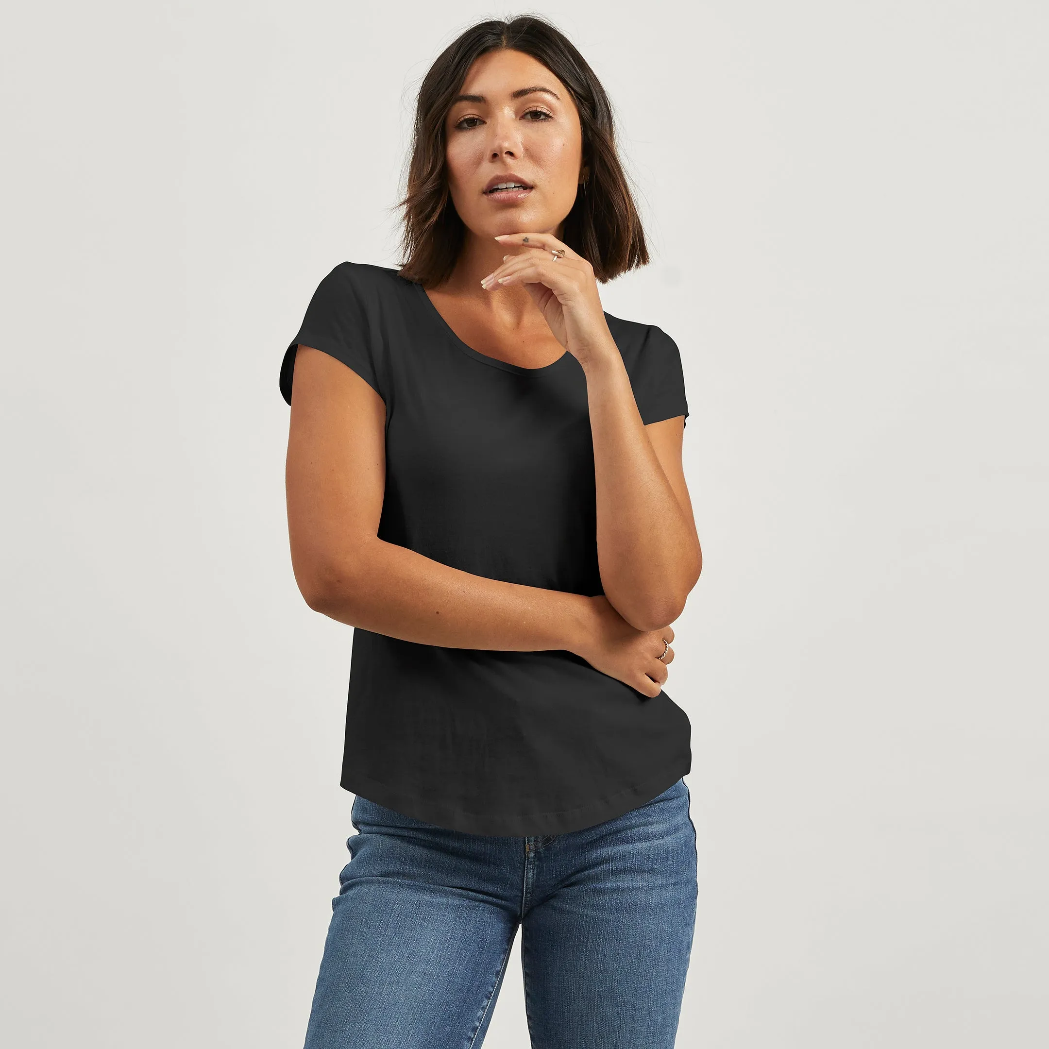 Cotton Cap Relaxed Crew Tee sold by Citizen Wolf