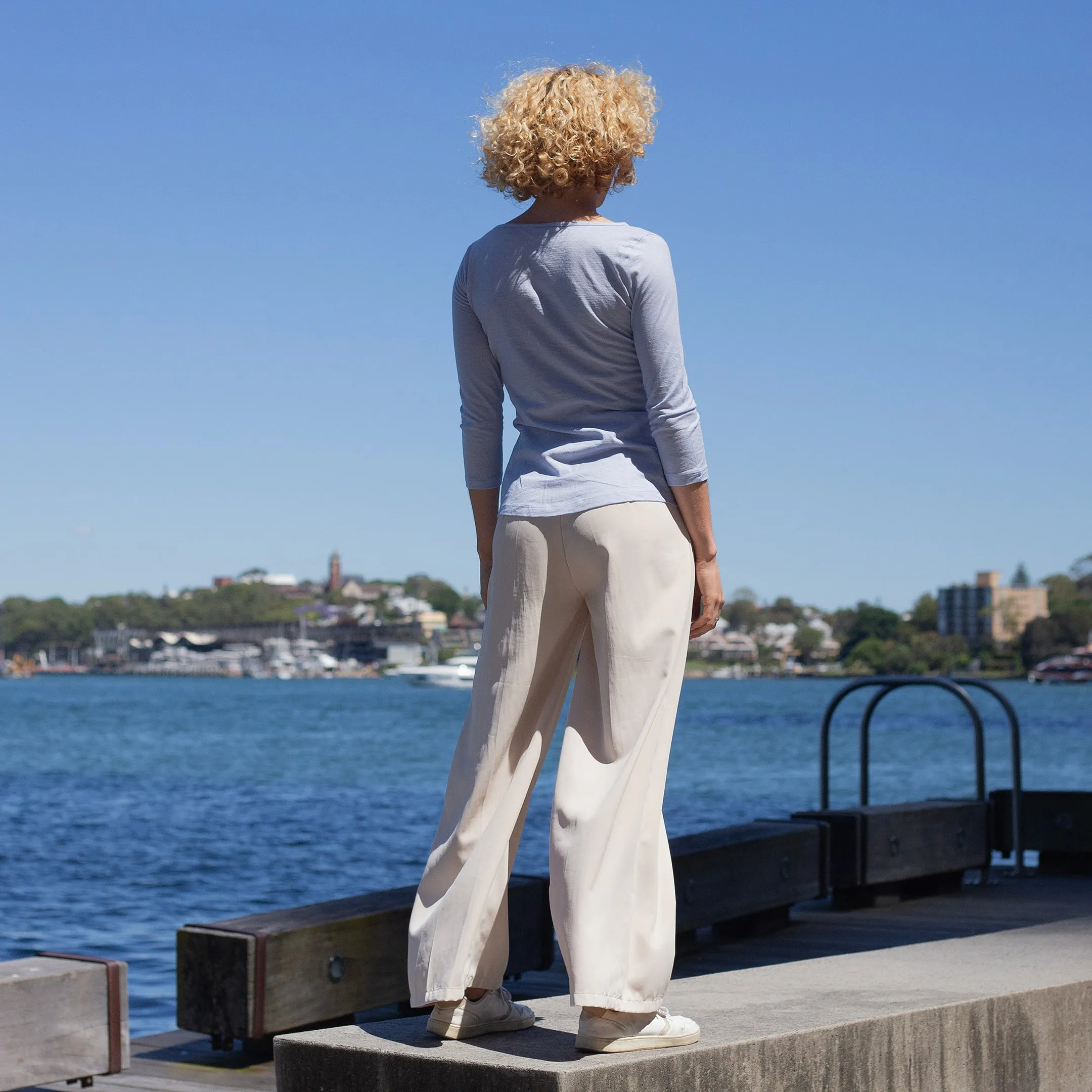Cloud Blue Merino / Cotton Tee sold by Citizen Wolf product image thumbnail 3
