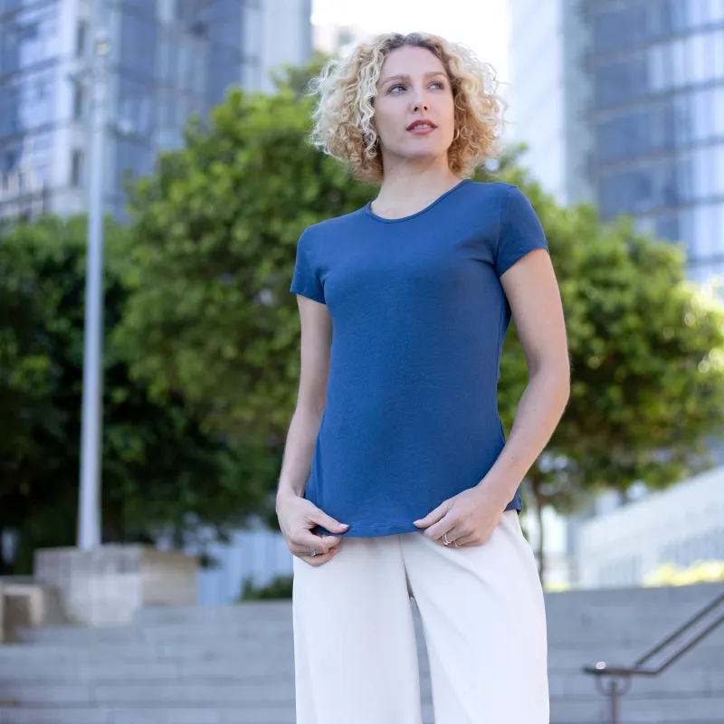 Prussian Blue Lightweight Cotton Tee sold by Citizen Wolf